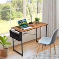 thumbnail image 2 of Giantex 40" Study Computer Desk, Industrial Home Office Writing Desk w/Storage Bag, Laptop Table for Living Room Bedroom, Rustic Brown, 2 of 8