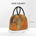 thumbnail image 5 of YFYANG Portable Waterproof Insulated Lunch Bag, Orange Vintage Texture Reusable Cooler Bag / Picnic Bag for Adults Teens, 5 of 9