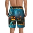 thumbnail image 3 of Kdxio Spooky Halloween Print Mens Sleep Shorts Bottoms Soft Comfy Pajama Wear Pants with Drawstring Pockets, 3 of 7