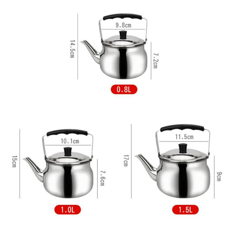 Tea Kettle for Top, Stainless Steel Teapot Top Induction Kettles for Boiling Hot Water, Large Capacity, Insulated Handle, Mirror Finish - 1.0l, Size