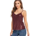 thumbnail image 4 of VIDUSSA Women's Tank Tops Fashion Glitter Party Strappy Sleeveless Tank Shirt Sparkle Shimmer Cami Burgundy S, 4 of 6