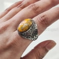 thumbnail image 5 of Bumblebee Jasper Mans Ring, Natural Bumblebee Jasper, Silver Jewelry, 925 Silver Ring, Birthday Gift, Heavy Mens Ring, Arabic Design, Ottoman Style Ring, Christmas, Turkey Mens Signet Ring, 5 of 7
