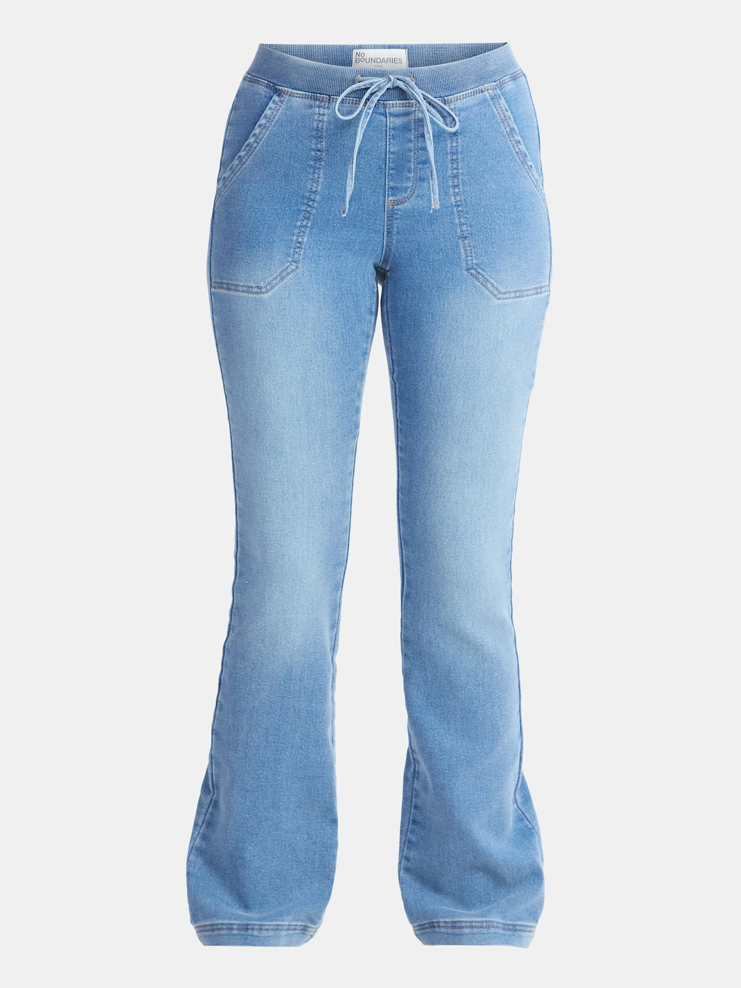 No Boundaries Ribbed Waist Bootcut Pants, 31.5'' Inseam, Women's