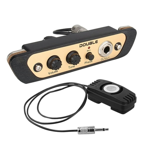 cartuchos de recogida DOBLE CJ01L Cajon Box Pastilla de preamplificador de tambor Pastilla de instrumento musical con micrófono Jack de 1/4 pulgadas DOUBLE cartuchos de recogida