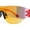 Red - Orange Mirror, variant on Boys Kids Rimless Shield Color Mirror Wrap Curved Sport Sunglasses Black - Blue Mirror