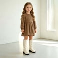 thumbnail image 5 of PFWOWB Girls Slouchy Knee-High Boots Faux Suede Pull-On Tall Boots with Low Block Heel (White,1.5), 5 of 5