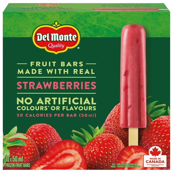 DEL MONTE Strawberry Frozen Fruit Bars, 10 x 50 ml