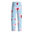 thumbnail image 5 of Hearthz Mens Valentines Pajama Pants Men Sleep Pants Heart Print Drawstring Wide Leg Mens Lounging Pants with Pocket, 5 of 6