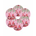 thumbnail image 7 of 13 Inch Round Placemats Set of 6, Red Gnomes Non Slip Heat Insulation PP Table Mats, Valentine's Day Love Roses Leaves Ombre Pink Washable Place Mats for Kitchen Dining Party Table Decor, 7 of 7