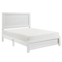 Eby Full Size Bed, Rustic Farmhouse Style, White Finish Wood Veneer