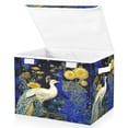 thumbnail image 2 of Iauyy Large Storage Box with Lid - Foldable Home Storage Bins for Clothes Toy Holiday Decor, Peacock (42*32*30cm), 2 of 6