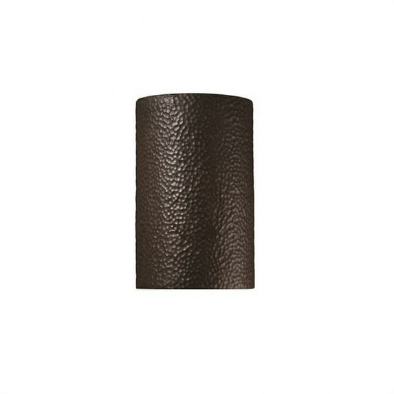 Justice Design CER-5260W-SLTR Ambiance - Large ADA Cylinder Closed Top Outdoor Wall Sconce Tierra Red Slate Incandescent Choose Your Options