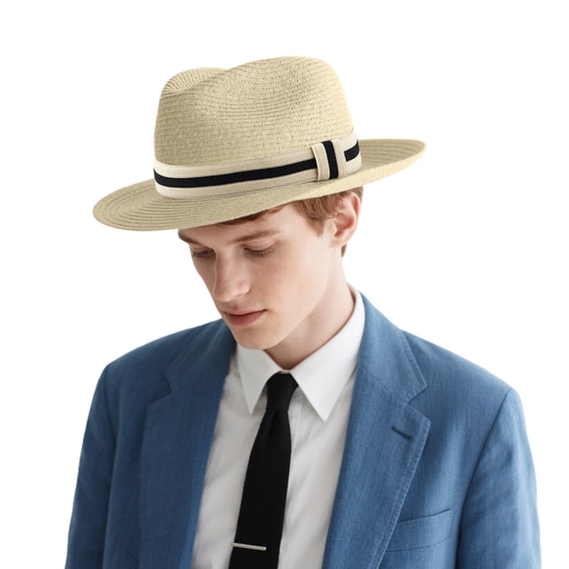WEIYLL Men's Sun Hat Activities Versatile Elastic Stripe Band Classic Design Light Yellow Beach Caps