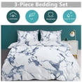 thumbnail image 5 of 3 Pcs Soft Bedding Set, Includes 1 Duvet Cover with Zipper And 2 Pillow,Shams Marble Texture Queen(90"×90"), 5 of 8