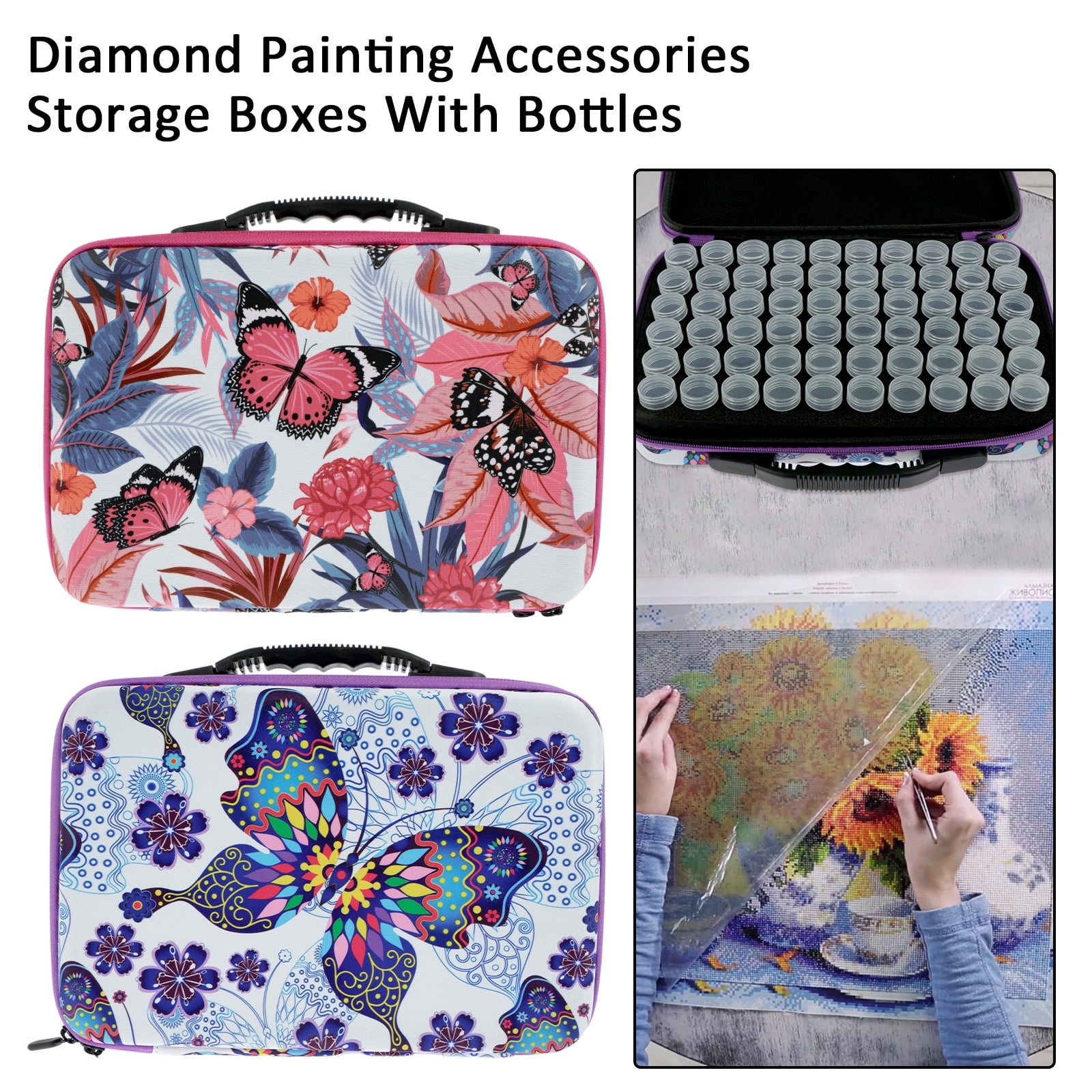 Diamond Painting Kit Butterfly Printing 60 Slots Purple - Temu
