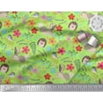 thumbnail image 2 of Soimoi Rayon Fabric Floral,Rabbit & Porcupine Cartoon Decor Fabric Printed Yard 56 Inch Wide, 2 of 3