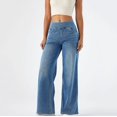 thumbnail image 5 of REALiKUN Jeans for Women Retro Wide Leg Elastic High Waisted Loose Casual Denim Pants with Pockets, 5 of 5