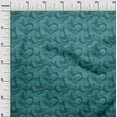 thumbnail image 3 of oneOone Cotton Cambric Dark Teal Green Fabric Asian Japanese Wave Dress Material Fabric Print Fabric By The Yard 42 Inch Wide, 3 of 4
