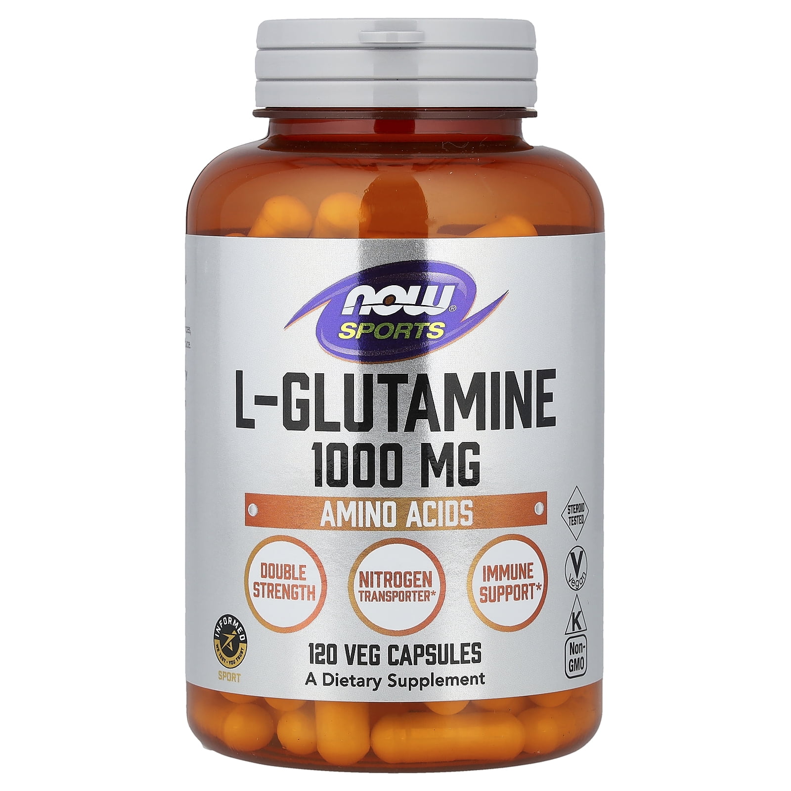 NOW Glutamine 1000 MG Capsules, 120 Ct