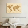 thumbnail image 2 of Elephant Stock Amber World Map Wall Art - Horizontal Canvas Wall Art - Living Room Wall Decor - Map Canvas - Brown And Beige Decor - 39" x 26", 2 of 8
