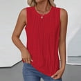 thumbnail image 2 of LNWUY Womens Summer Tank Tops Fashion Cute Shirts Sleeveless Casual Beach Vacation Clothes Round Neck Basic Top Red XL, 2 of 9