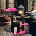 thumbnail image 2 of Cat Tree 33" Black Pink Flower Cat Tower for Indoor Cats, Scratching Post with Comfy Hammock, Cat Condo for Kittens Adult Cats, Halloween Gothic, 2 of 11