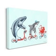 thumbnail image 3 of Stupell Industries Aquatic Sea Life Animals Riding Bikes Red Accent Graphic Art Gallery Wrapped Canvas Print Wall Art, Design by Amelie Legault, 3 of 5