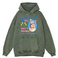 thumbnail image 3 of Sudadera con capucha para hombre, estilo retro, desgastado, lavado, Noheu Cuit Are Noheu, divertida, con diseño de gato, ropa deportiva de otoño 100 % algodón, estilo hip hop, holgada, 3 of 5