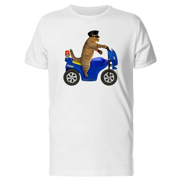 A Policeman Cat With Toy Bike Tee Men's -Image by Shutterstock
