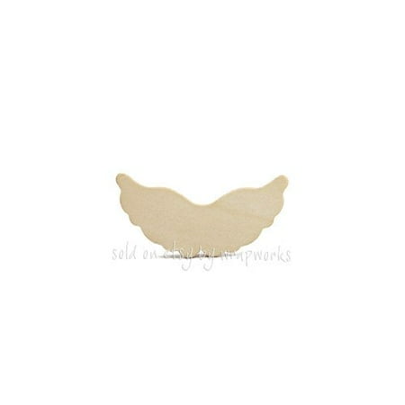 Shape Cut Out - 25 Pc 2 1/4 Inch Wide Wood Angel Wing Cut Out Shapes, Scalloped Wood Wings