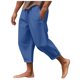 thumbnail image 1 of Pantalones de playa lisos con abertura para hombre: algodón y lino, cintura elástica, informales/vacacionales, tallas S-XXXL, cintura de 74-98 cm, 1 of 8