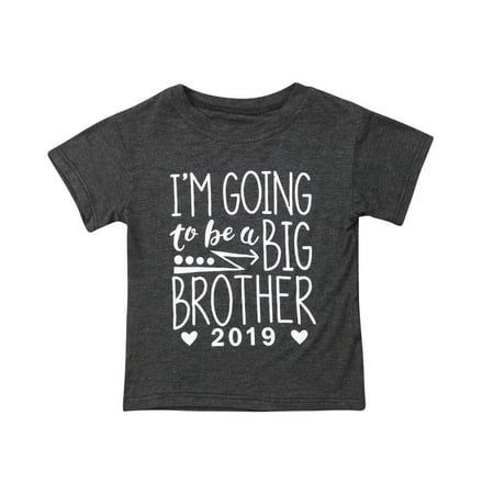 2019 Big Brother Toddler Newborn Baby Boy Short Sleeve Tops T-shirt Clothes Outfits 12-18