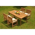 thumbnail image 4 of Grade-A Teak Dining Set: 4 Seater 5 Pc: 71" Rectangle Table And 4 Devon Arm Chairs Outdoor Patio WholesaleTeak #51DV1605, 4 of 6