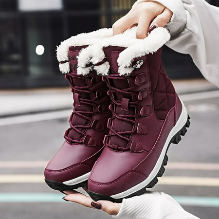 ZMNEW Ankle Boots Women Winter Shoes Keep Warm Non-slip Black Snow ...
