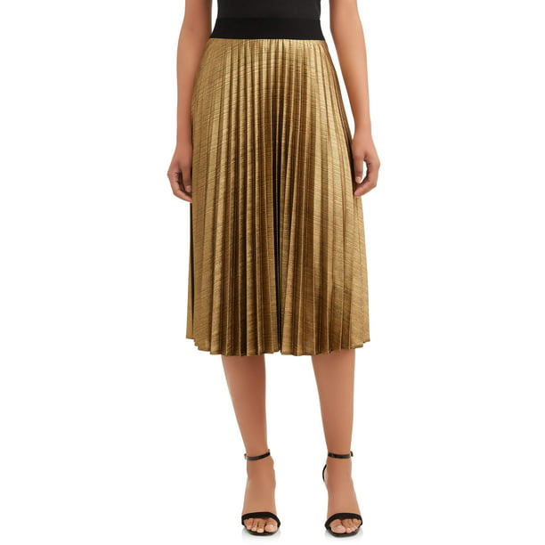 Time and Tru Women's Pleated Skirt - Walmart.com