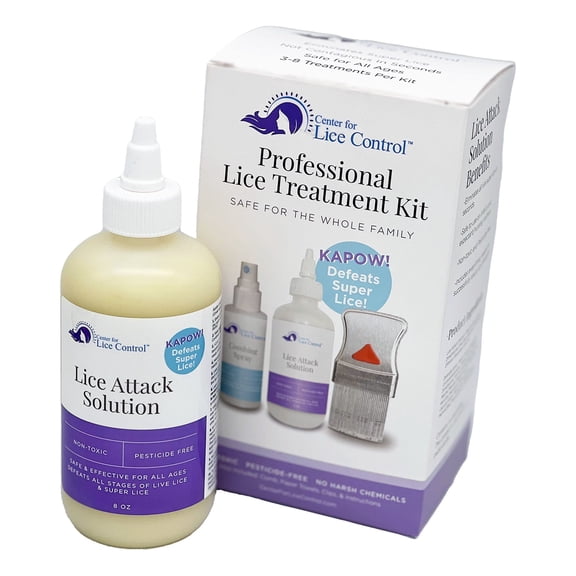 KAPOW! Professional Lice Treatment Kit | Defeat Lice at Home | Safe and Non Toxic | Made for Kids and Adults | Defeats all Lice and Super Lice | Extra Strength