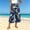 Dark Blue, variant on Atogsazn Womens Summer Floral Print Capris Casual Wide Leg Elastic Waist Cropped Pants Drawstring with Pocket Beach White S Fashion