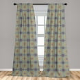 thumbnail image 5 of Ambesonne Ethnic Curtains, Striped Tribal Motifs Art, Pair of 28"x84", Pastel Brown Khaki Green, 5 of 5