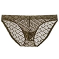thumbnail image 4 of SGFCWSX Men's Sheer Mesh Lace Briefs** Army Green XXXL, 4 of 6