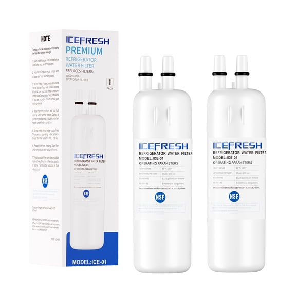 EDR1RXD1 Refrigerator Water Filter 1 Replacement Compatible with EDR1RXD1 W10295370A WHR1RXD1 EDRIRXD1B 9081 9930 46-9081 46-9930 P5WB2L, 2 Pack