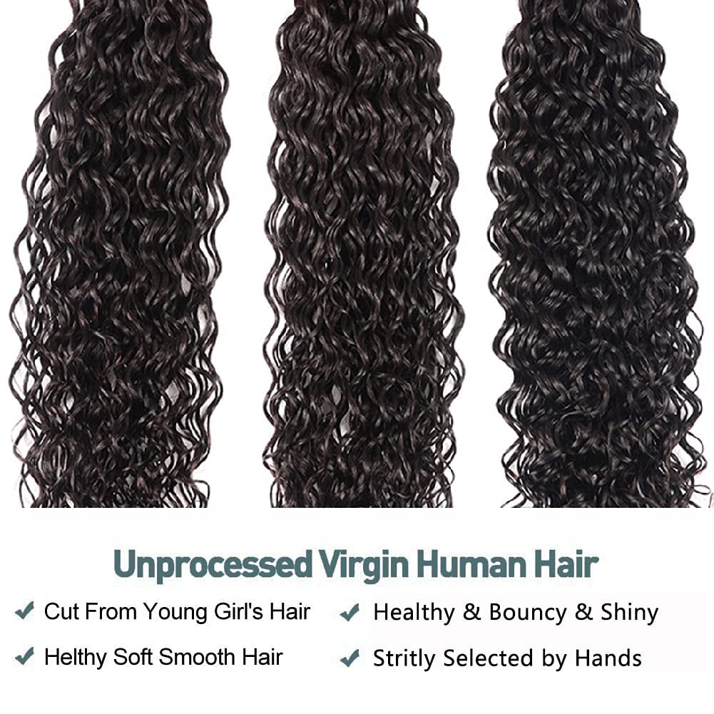 Ustar Brazilian Virgin 3 Bundles Water Wave 100% Human Hair 10"12"14"