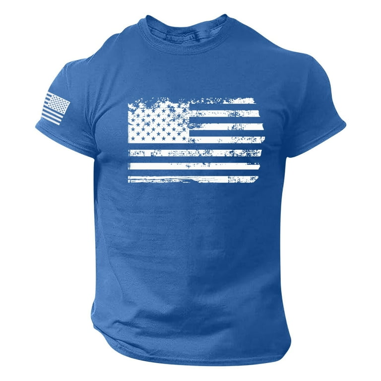 Mens independence Day Flag Heat Transfer Paper for T Shirts Casual