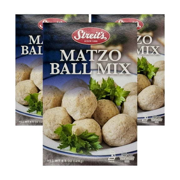 Streit's Matzo Ball Mix - Kosher Certified, Suitable for Passover, No MSG Added, Just Add Eggs & Oil, Vegan-Friendly, Family Owned (4.5oz, Pack of 3)