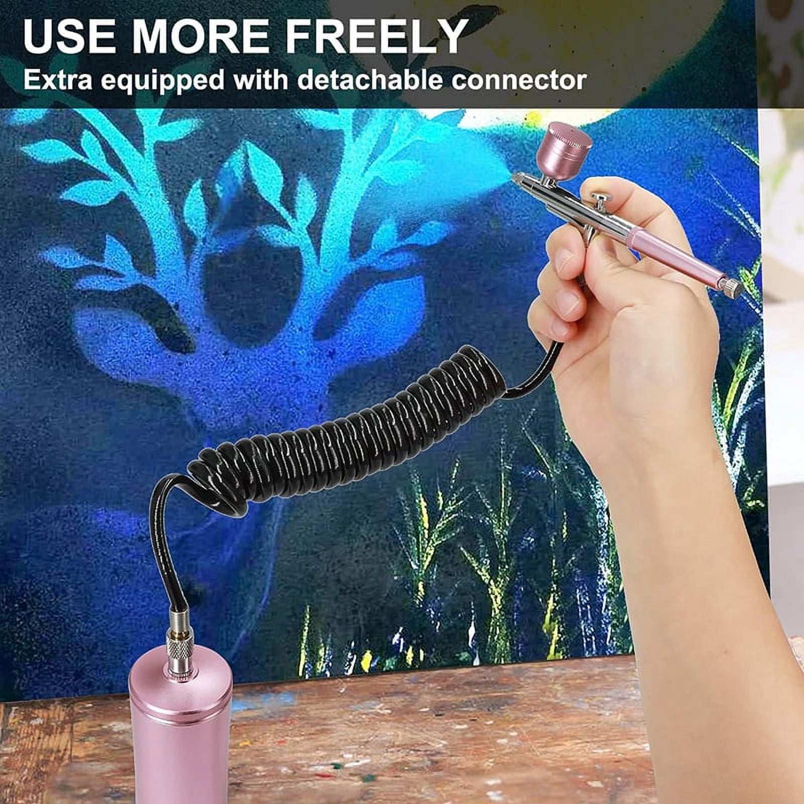 Rechargeable Cordless Airbrush Compressor with 0.4mm Nozzle for Barber, Nail Art, Makeup, Model Painting