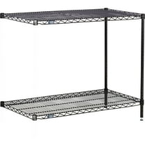 Nexel Black Epoxy, 2 Tier, Wire Shelving Add-On Unit, 60"W x 24"D x 34"H