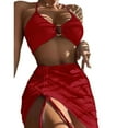 thumbnail image 2 of Vacation Clothes Women Bathing Suit 3 Piece Sets for Women Red , Sizes S-XL, 2 of 4
