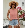 thumbnail image 3 of Camiseta sin mangas VIMPUNEC para mujer, jersey de punto de verano, color rosa, talla M, 3 of 6