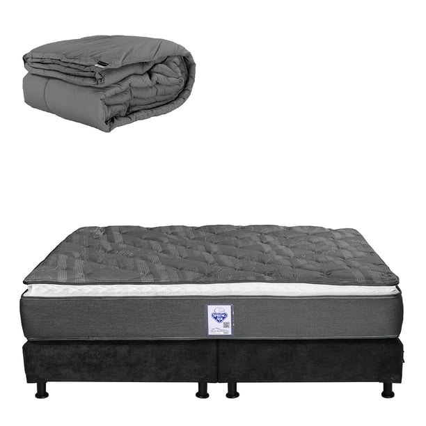 Colchón King Size Spring Air Aries + Box + Edredón homy