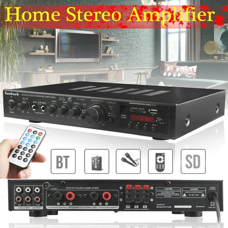 Sunbuck 110V 2000W/1120W 5CH AV Sound P ower Amplifier Home Receiver b luetooth 4.1 HIFI Stereo RCA Mixer Echo System Home Theater Remote Control For Karaoke MP3 DVD FM/AM