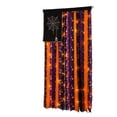 thumbnail image 3 of Halloween Spider Web Ribbon Door Curtain with Lights, Distressed Fabric Strip Garland with Pre-Installed Warm Orange Purple LED, Ghost Pumpkin Hanging Decoration for Porch Wall Bar Party Decor Gift, 3 of 5